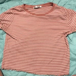 Pink and white stripped tight/crop